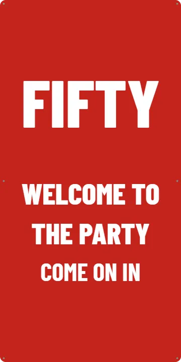 Tall Red Door Banner: Custom Vinyl Banner example, 2 x 4 ft
