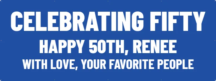 Classy Blue Words Only: Custom Vinyl Banner example, 8 x 3 ft