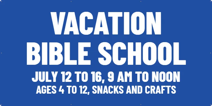 Vacation Bible School at the Entrance: VBS Banner example, 6 x 3 ft