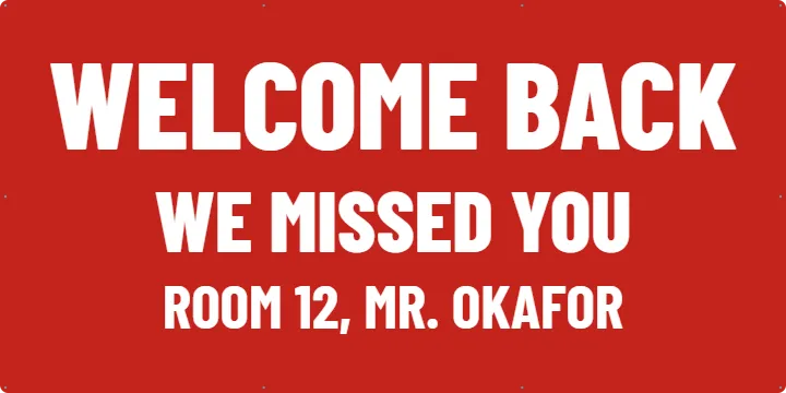 Welcome Back to School: Welcome Banner example, 6 x 3 ft