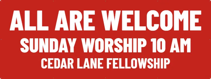 All Are Welcome Church Banner: Church Banner example, 8 x 3 ft