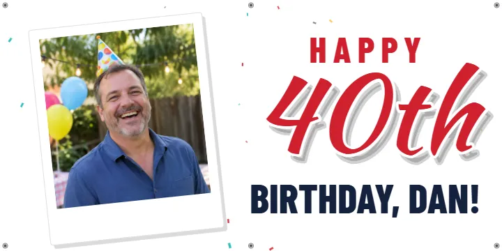 4 x 2 ft Birthday Photo: Birthday Photo Banner example, 4 x 2 ft