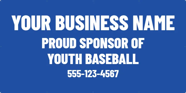 8 x 4 ft Outfield Sponsor: Sponsor Banner example, 8 x 4 ft