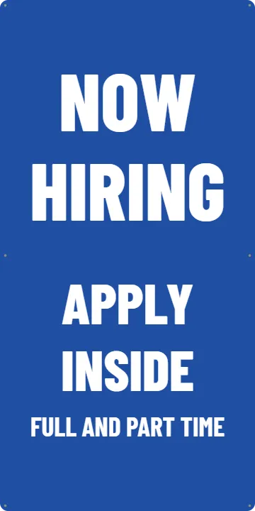 2 x 4 ft Hiring Banner: Now Hiring Banner example, 2 x 4 ft