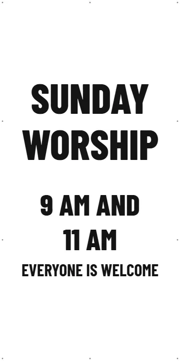 3 x 6 ft Church Upright: Church Banner example, 3 x 6 ft