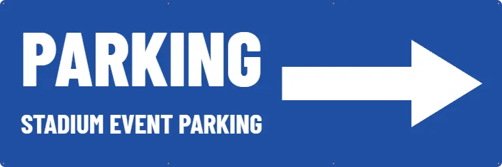 6 x 2 ft Lot Entrance: Parking Banner example, 6 x 2 ft