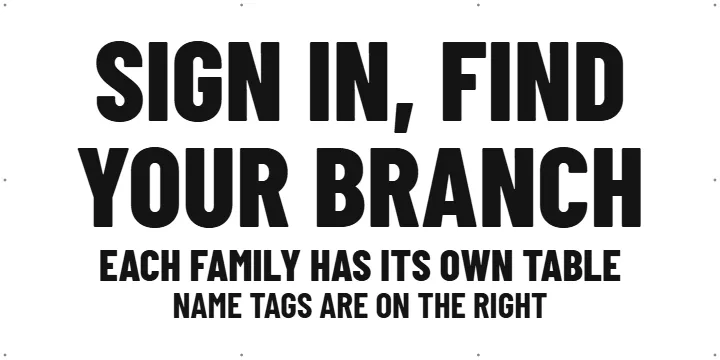 Sign-In Table for Each Branch: Custom Vinyl Banner example, 6 x 3 ft