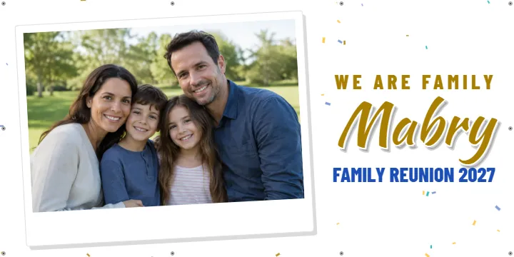Small Family Group Photo: Family Reunion Banner example, 6 x 3 ft