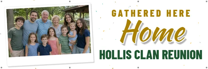 Narrow Group Photo for a Fence: Family Reunion Banner example, 6 x 2 ft
