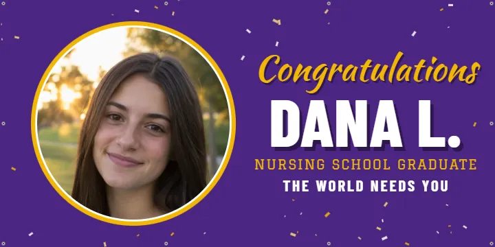 Nursing school graduate: Graduation Banner example, 6 x 3 ft