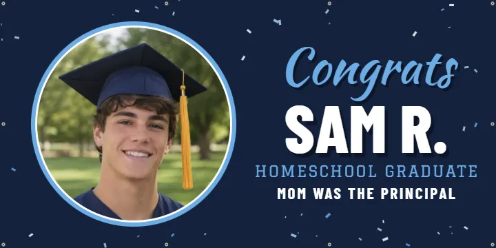 Homeschool graduate: Graduation Banner example, 6 x 3 ft