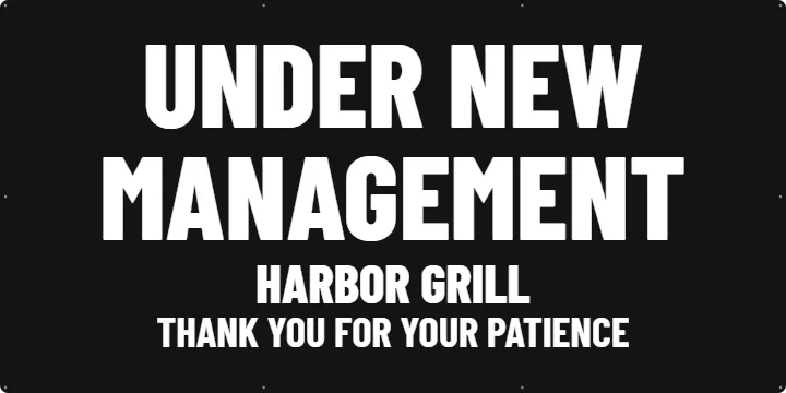 Restaurant Under New Management: Under New Management Banner example, 6 x 3 ft