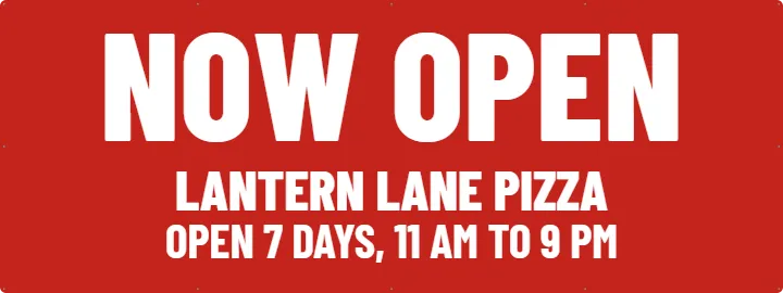Now Open Over the Front Door: Now Open Banner example, 8 x 3 ft