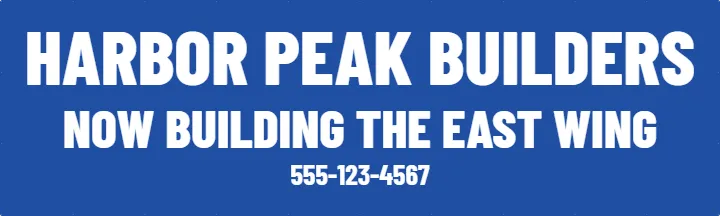 Job site fence, 20 feet long: Mesh Fence Banner example, 20 x 6 ft