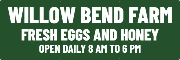 Farm stand sign on an outdoor rail: Farm Banner example, 6 x 2 ft