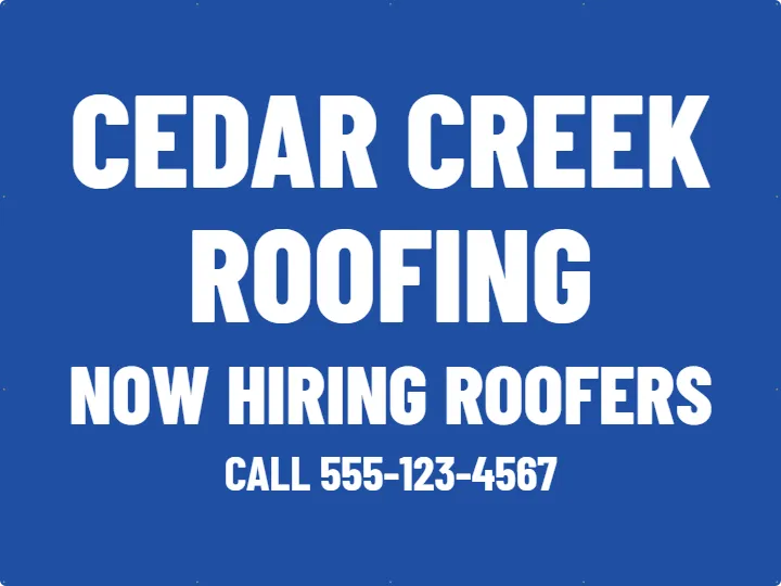 Roofing Crew Jobsite Fence: Mesh Fence Banner example, 8 x 6 ft