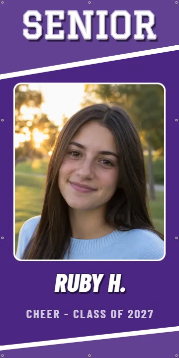 No Number, Just the Photo: Senior Banner example, 3 x 6 ft