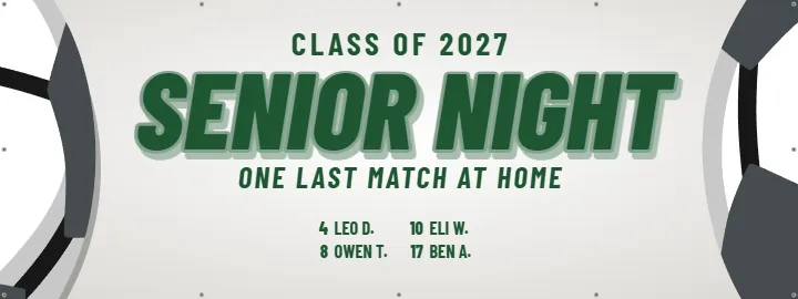 Soccer Seniors for the Sideline: Soccer Team Banner example, 8 x 3 ft
