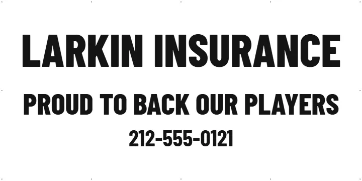 Insurance agency board in vinyl: Custom Vinyl Banner example, 8 x 4 ft