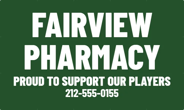 Pharmacy on a 10 foot fence run: Mesh Fence Banner example, 10 x 6 ft