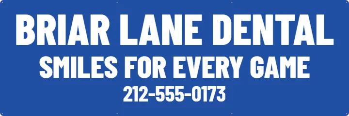 Dentist board on a fence panel: Sponsor Banner example, 6 x 2 ft
