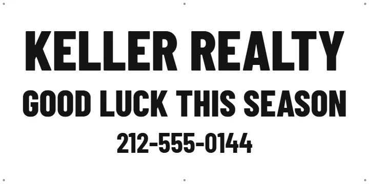 Realtor board for a clubhouse wall: Sponsor Banner example, 4 x 2 ft