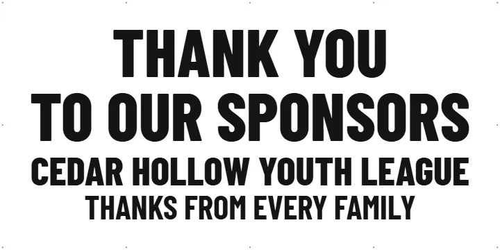 Thank-you board for every sponsor: Sponsor Banner example, 8 x 4 ft