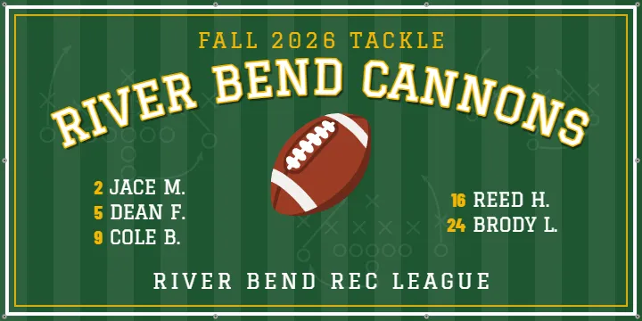 Varsity Football for a Small Team: Football Team Banner example, 6 x 3 ft