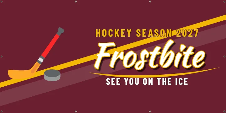 Hockey Script With One Line: Hockey Team Banner example, 6 x 3 ft