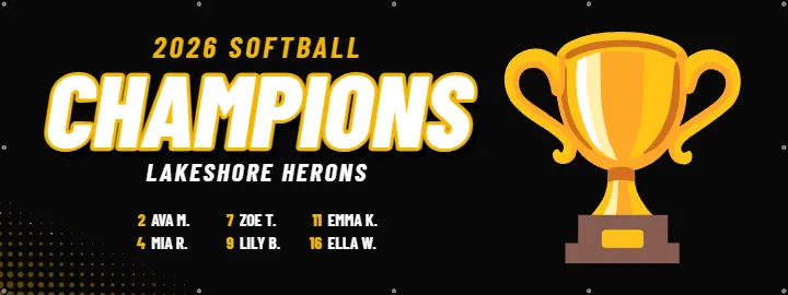 Championship Big Ball for the Trophy Case: Championship Banner example, 8 x 3 ft