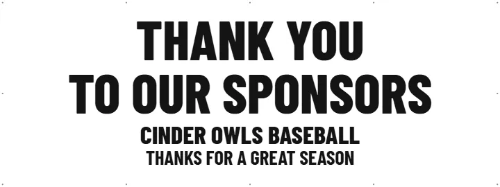 Thank You to Our Sponsors: Sponsor Banner example, 8 x 3 ft