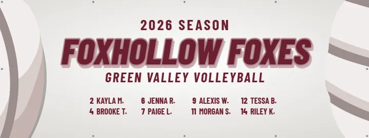 Volleyball Seams on a Gym Wall: Volleyball Team Banner example, 8 x 3 ft