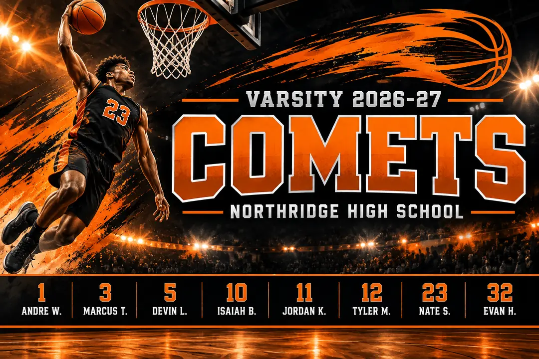 An example Premium basketball team banner design we made