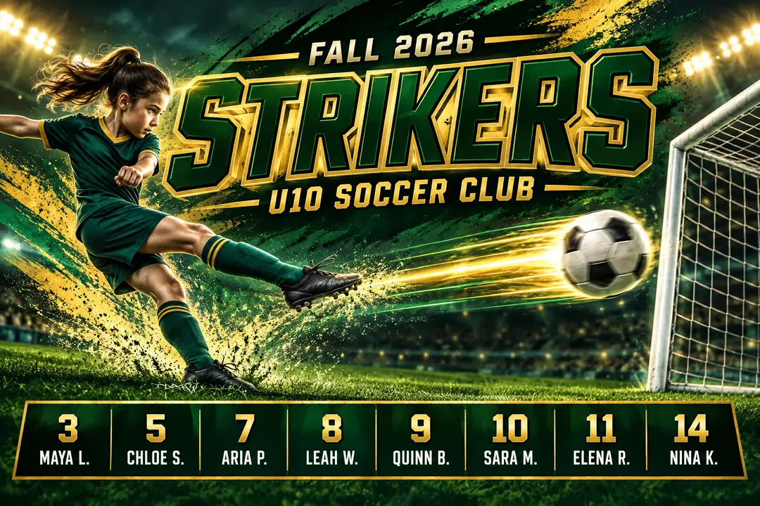 An example Premium soccer team banner design we made